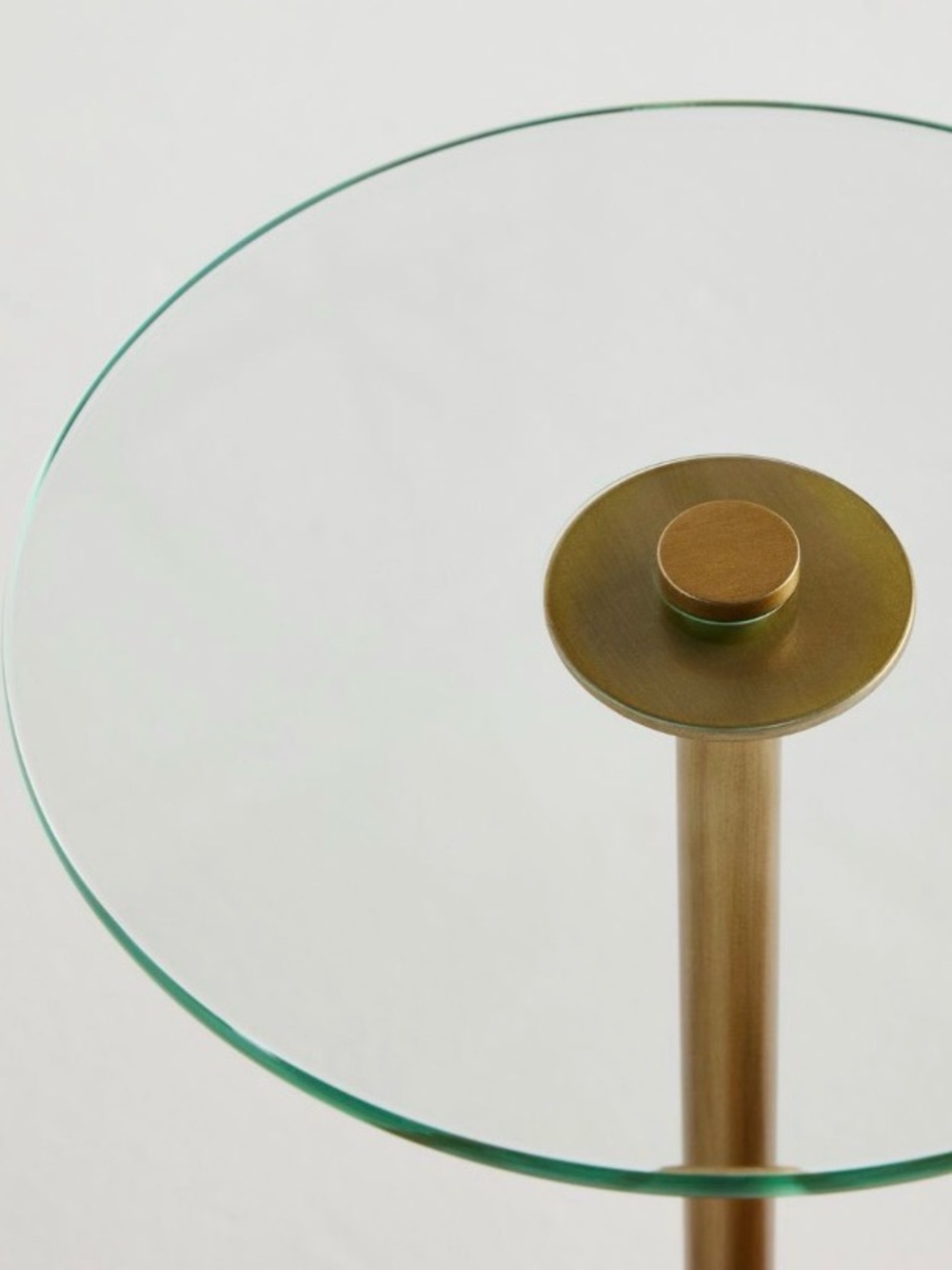 Anthropologie icon Gold French Bulldog Side Table with Glass Top - Picture 3 of 3